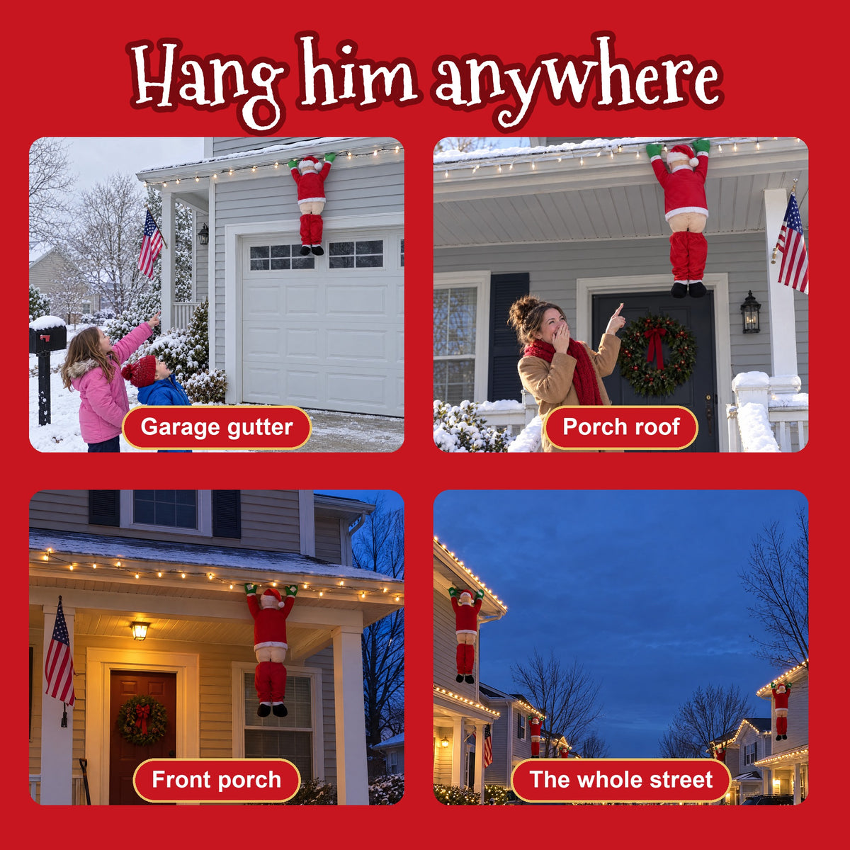OopsClaus™ – The Hanging Santa With Falling Pants