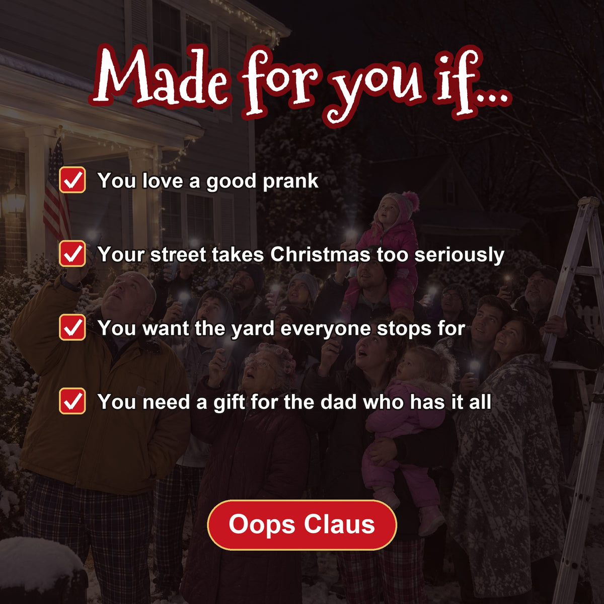 OopsClaus™ – The Hanging Santa With Falling Pants